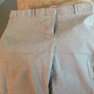 Seersucker shorts.